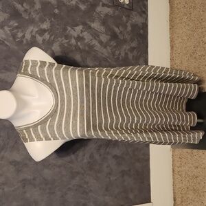 My Beloved Gray & White Stripe Tank Tunic Blouse Sz MD